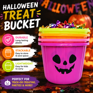 Halloween Pumpkin Bucket Large Festive Candy Pail Portable Kids Toy for Children Autumn Seasonal Outdoor Activity