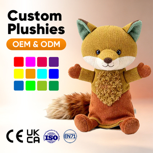 Long Plush Fox Hand Puppet PP Cotton Filling