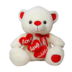 Red Heart Teddy Plush Keychain