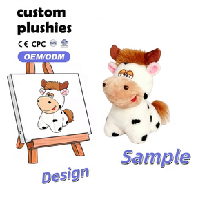 Wholesale Custom Embroidered Mascot Animal Plush Toy Soft Stuffed Comforter