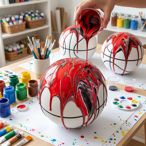 2026 Popular DIY Folk Art White Basketball Plastic Figurines for Pouring Acrylic Painting (Sizes 20-25cm)